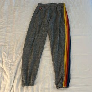 NWOT Aviator Nation 5 stripe sweat pants - heather grey- size medium